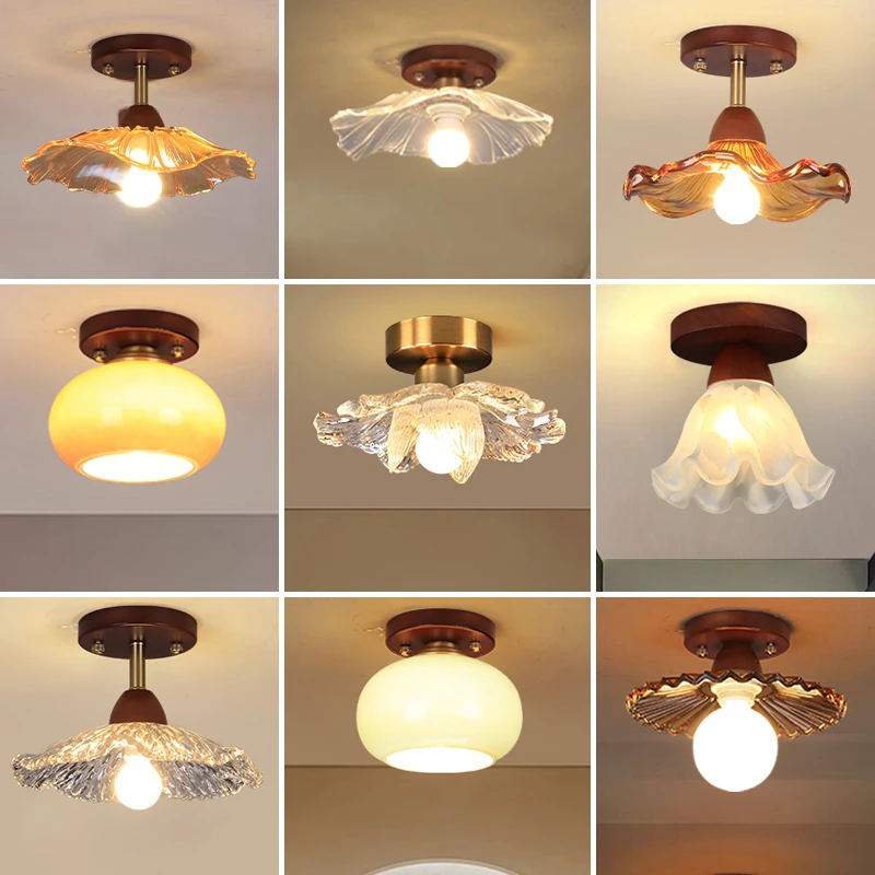 中古风过道走廊灯美式简约创意玄关衣帽间门厅阳台吸顶灯中山灯具