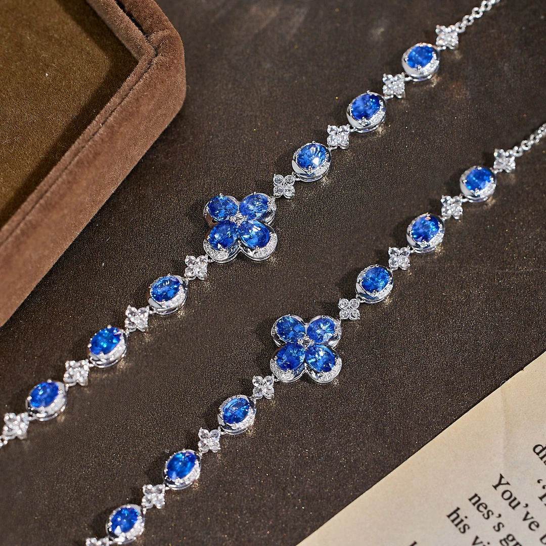 【歪歪】蓝宝石手链18K金镶嵌（多样性发一）XB-U9914