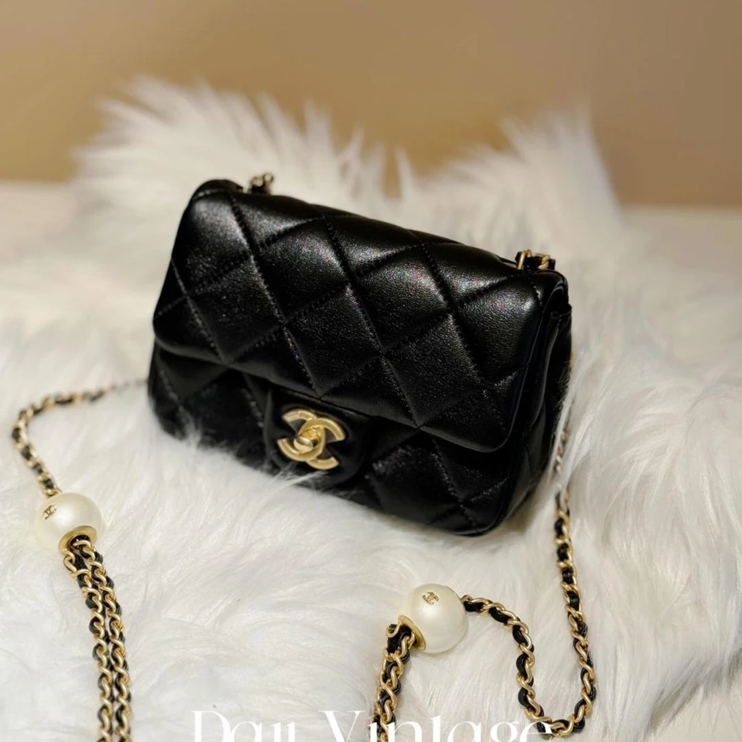 99新 Chanel/香奈儿 24期免息/大吉中古/24s黑金汤圆方胖