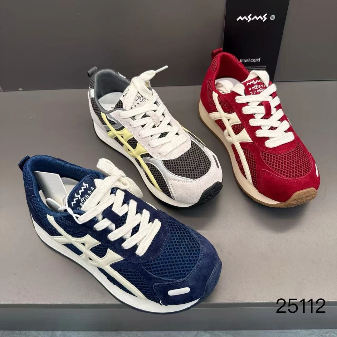 玛莎玛索秋季新款德训鞋25112时尚百搭休闲网红双网潮鞋厚底板鞋