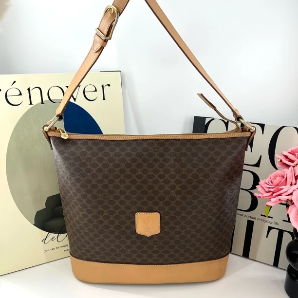 95新 Celine/思琳 8410/赛琳老花单肩水桶包
