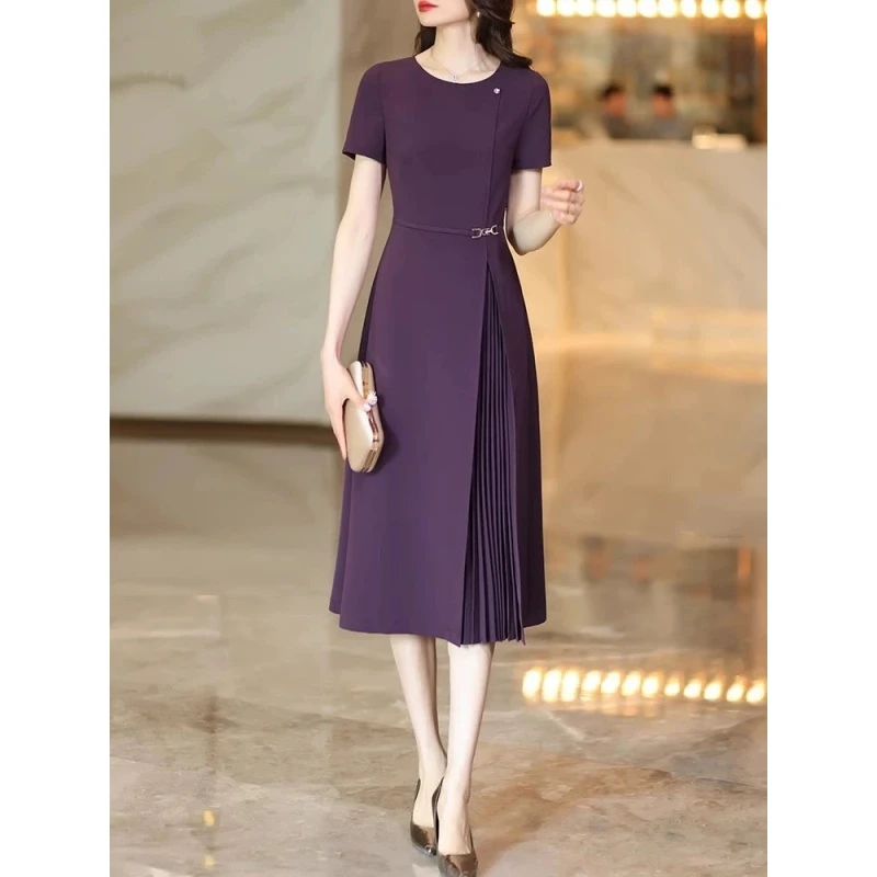 H2568#2025夏季新款气质高级感通勤连衣裙