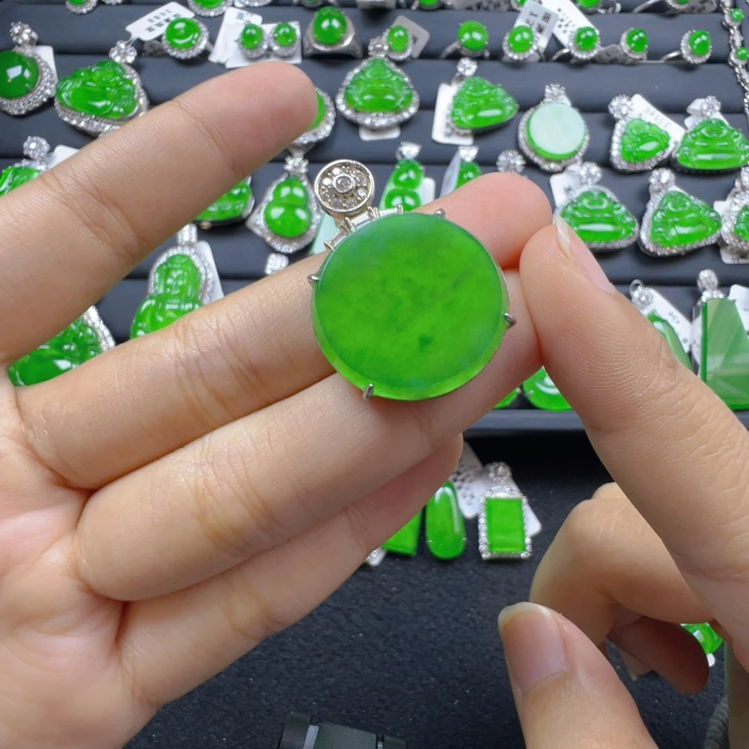 翡翠银S925镶嵌颈饰