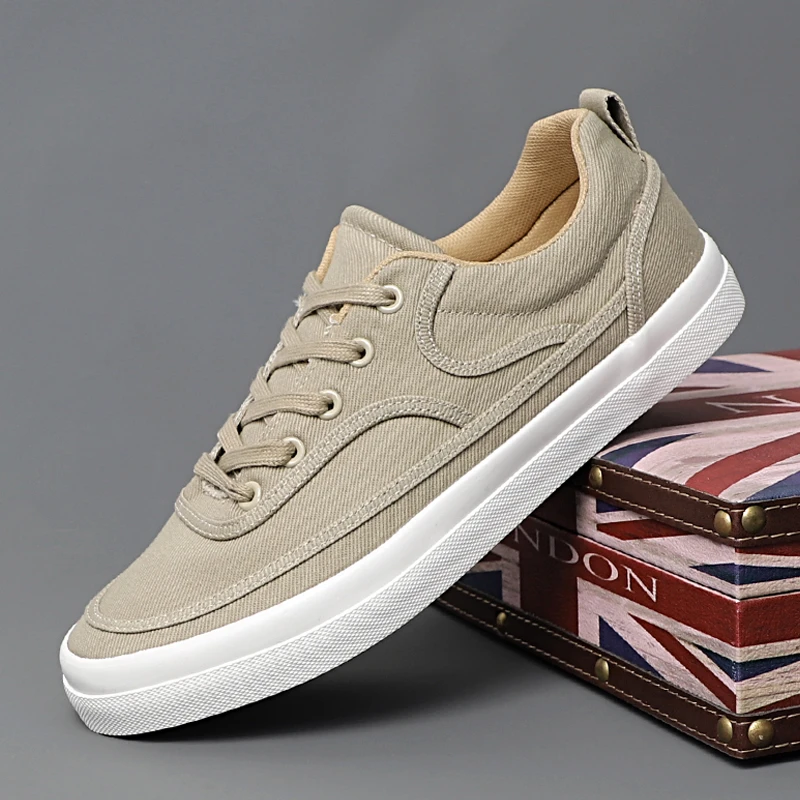 男士春秋夏季运动时尚系带养脚帆布鞋百搭潮流休闲运动25003