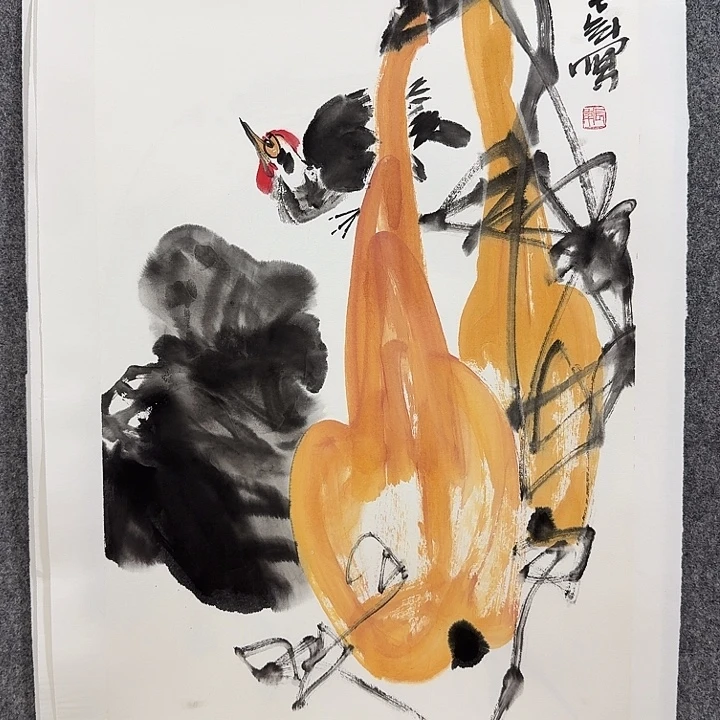国画靳长年老师手绘作品