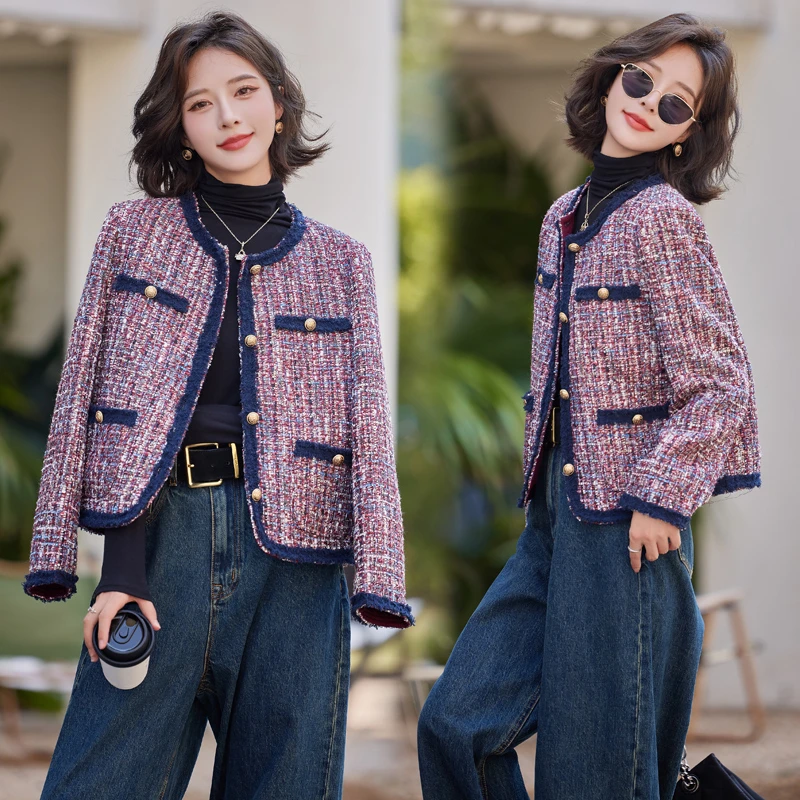 粗花呢小香风外套女2025新款短款初秋小个子名媛气质高级感呢外套