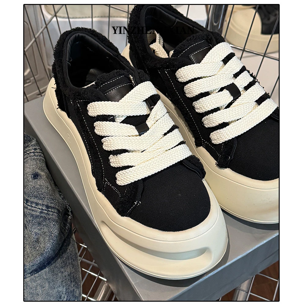 尹政贤 25年小众设计款羊蹄厚底增高板鞋男帆布透气休闲板鞋ins女