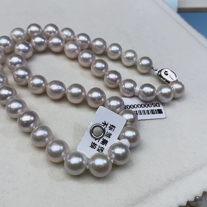 淡水珍珠颈饰银S925镶嵌卡10➕高品极光蔓塔玫瑰色毕业