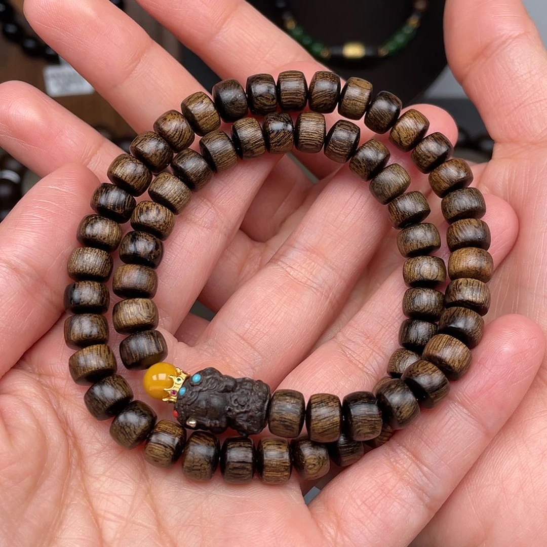 沉香手串越南富森土沉0.8瘤疤