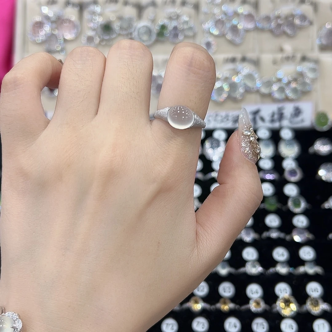 _****蛇纹石玉银S925镶嵌戒指