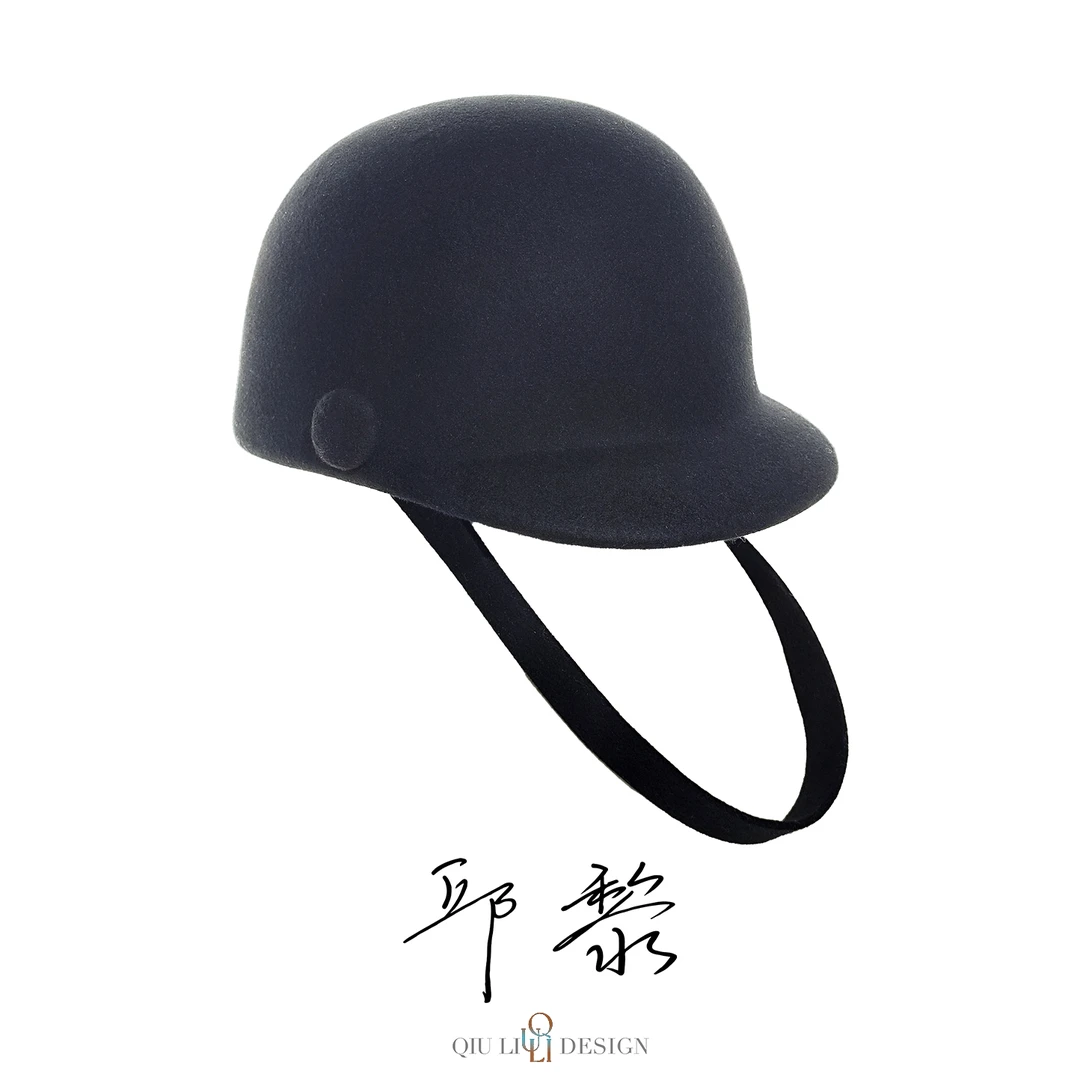 QIU LI · 秋冬新款羊毛可拆卸固定带马术帽 1d2480