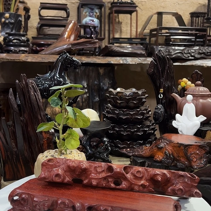 木血檀长方底座两个