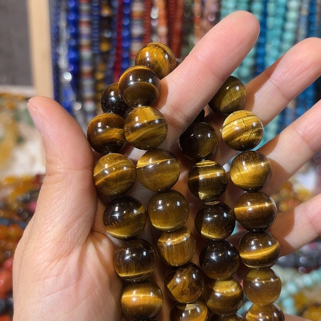 玛瑙/玉髓银S925镀金镶嵌珠宝半成品虎眼卡14一条