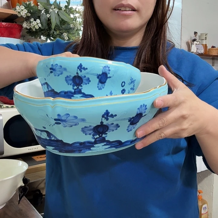 骨瓷蓝色沙拉套装