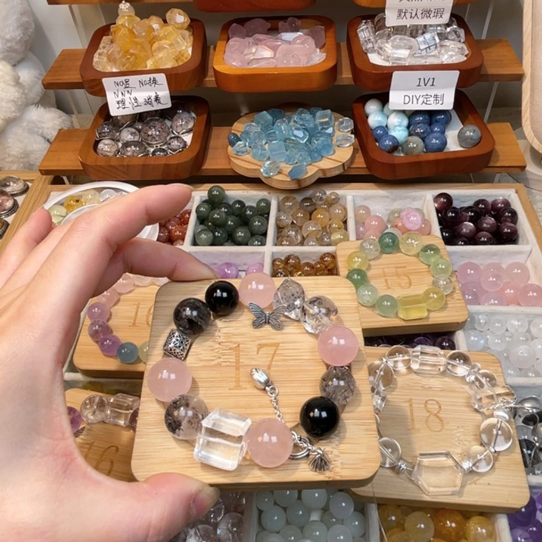 烟晶手链合金玥水晶