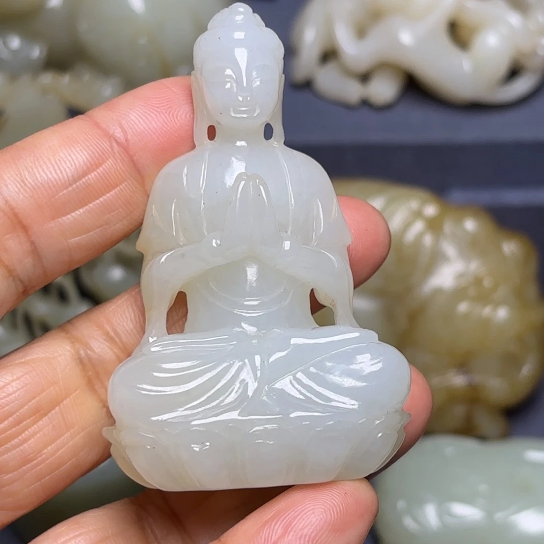 和田玉（糖玉）挂件未镶嵌宜****9