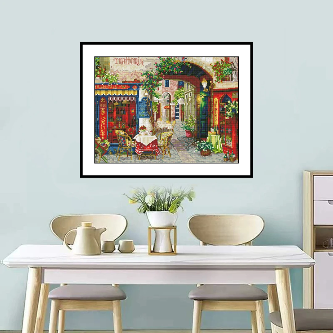 【金丝布】83468 维罗纳咖啡馆十字绣大格65x85厘米42色满绣有勾边