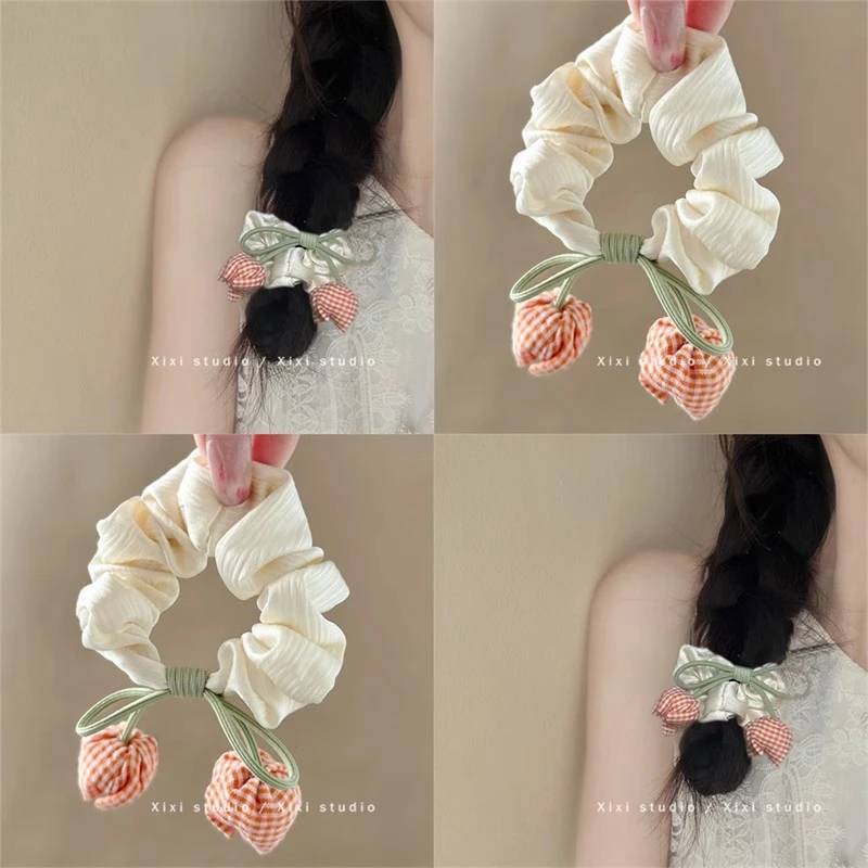 韩系花朵发圈2025新款发绳发饰氛围感头饰头绳麻花辫点缀海边配饰