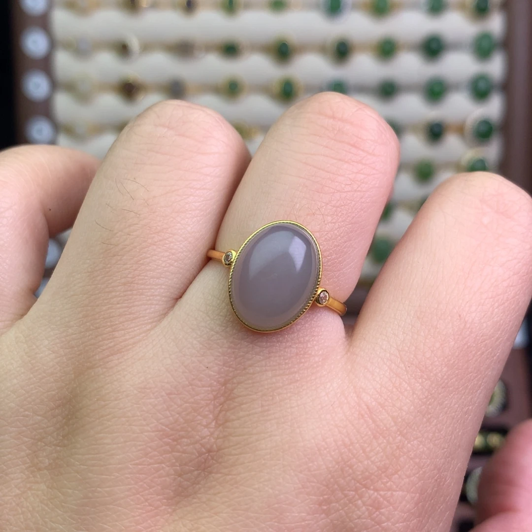 和田玉银S925镶嵌戒指