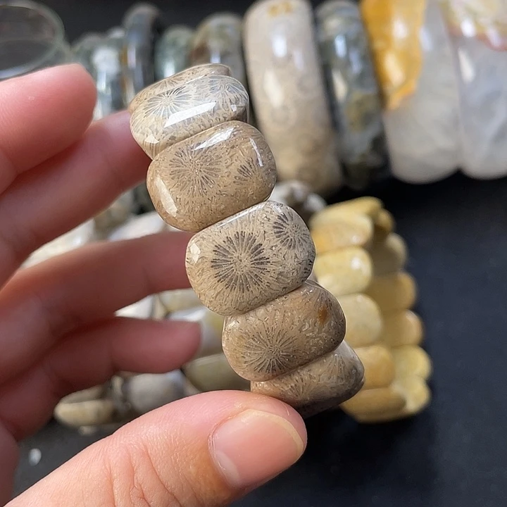 未镶嵌手链硅化珊瑚（珊瑚玉）
