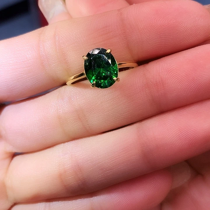 透辉石戒指银S925镶嵌