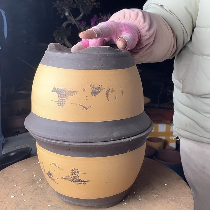 紫砂宜兴紫砂黄色25+25