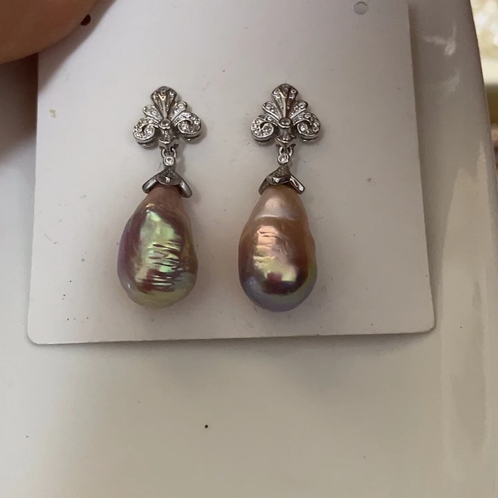 耳饰淡水珍珠银S925镶嵌