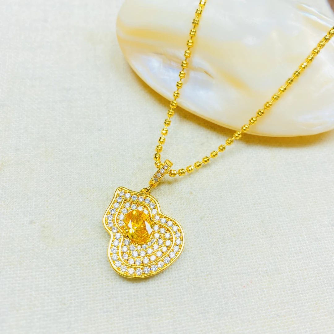 N0925黄色两爪葫芦项链多样性发货49800