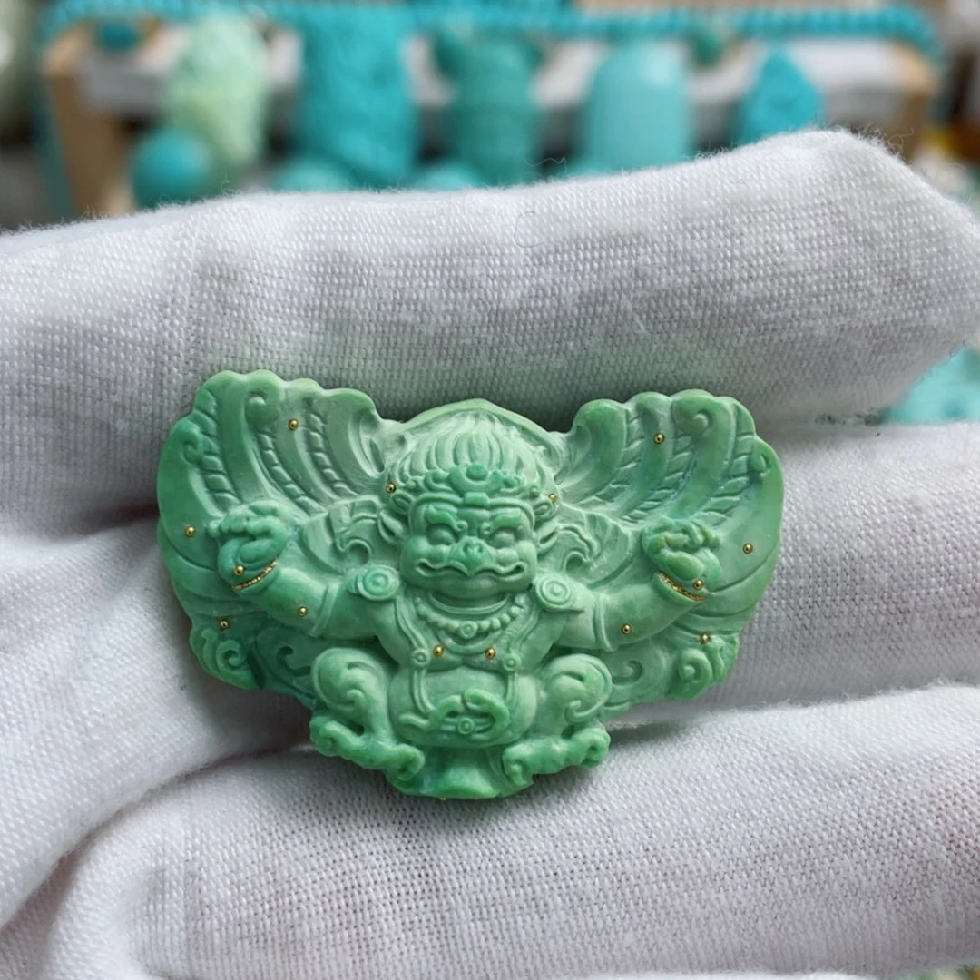 绿松石18K金镶嵌珠宝奇石
