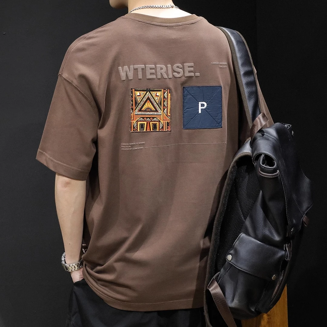 U&PURA重磅美式潮牌短袖t恤男士夏季新款纯棉宽松潮流休闲百搭T恤