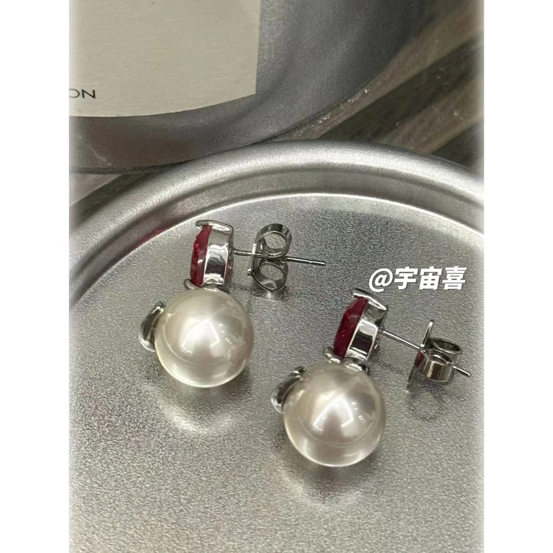 铜合金锆石耳饰  D3-033【杨梅冰爱心坠星球贝珠耳钉】