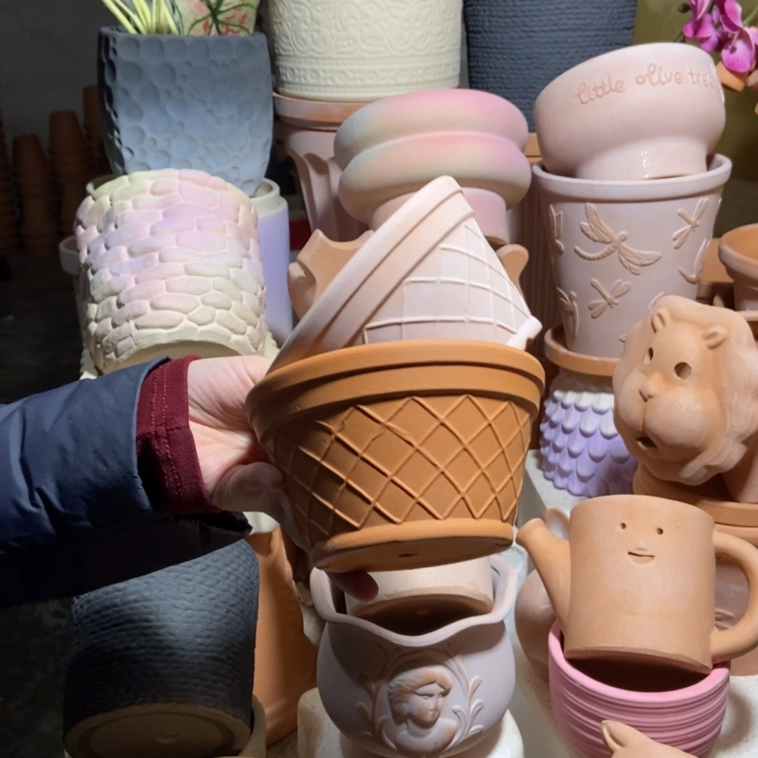 15×8网格矮盆 雾化+红陶2个