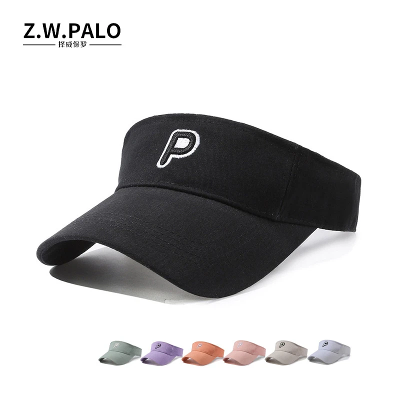 字母刺绣休闲百搭夏季防晒太阳帽时尚简约空顶帽子男透气遮阳帽