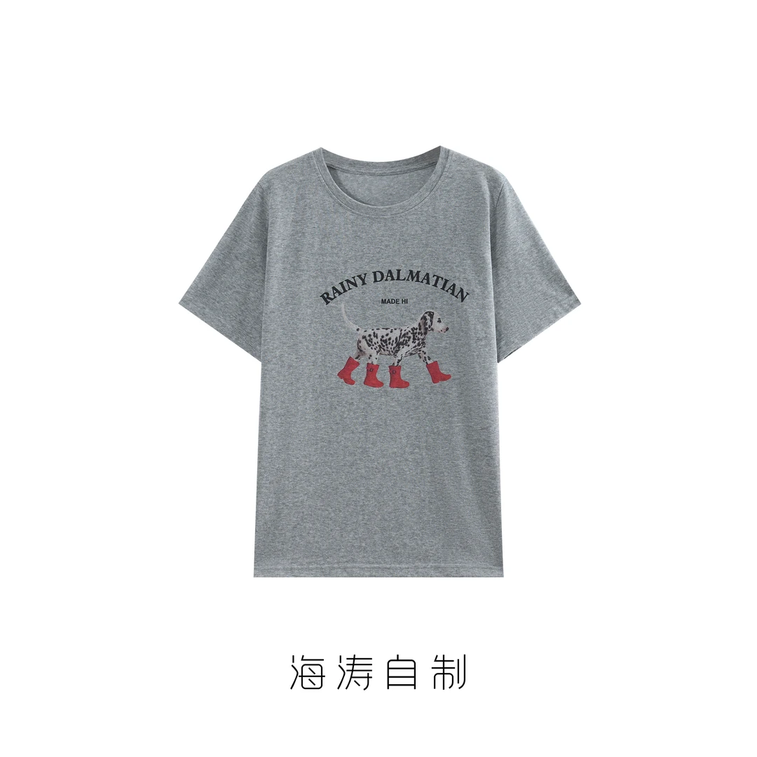 【海涛大叔】「麻感棉」狗狗超薄数码喷涂印花圆领短袖T恤