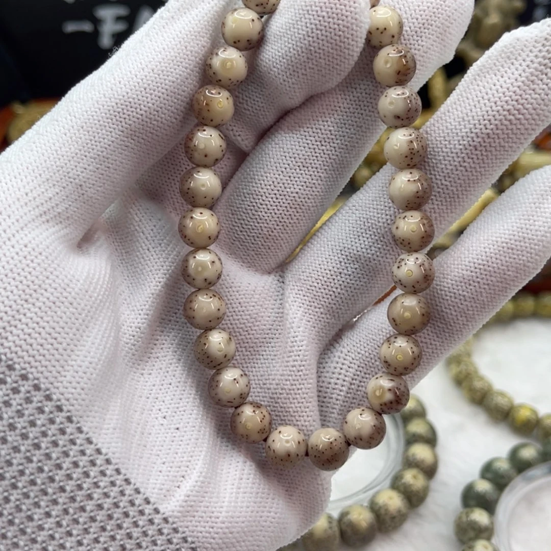 手串星月菩提石玉8黄金瞳正月精抛手持圆珠