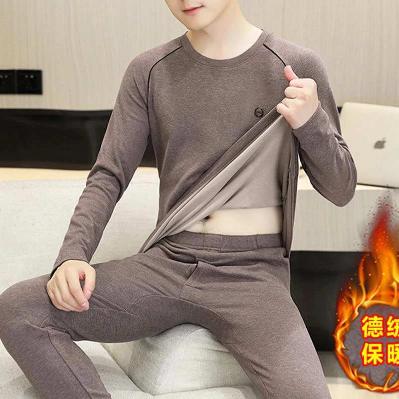 【 WOH ! 官方正品 】德绒打底衫男士秋冬季加绒T恤双面绒发热衣裤