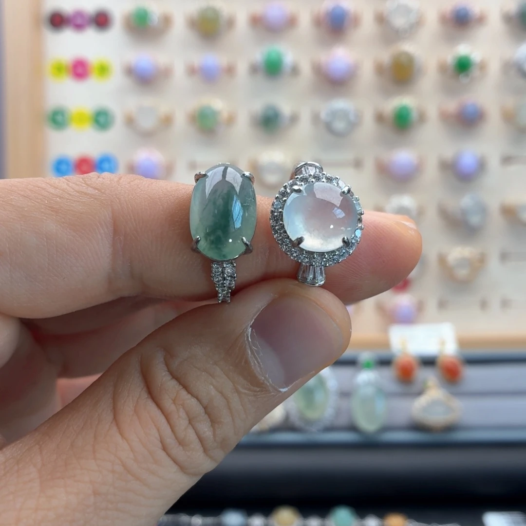 轮****翡翠银S925镶嵌戒指