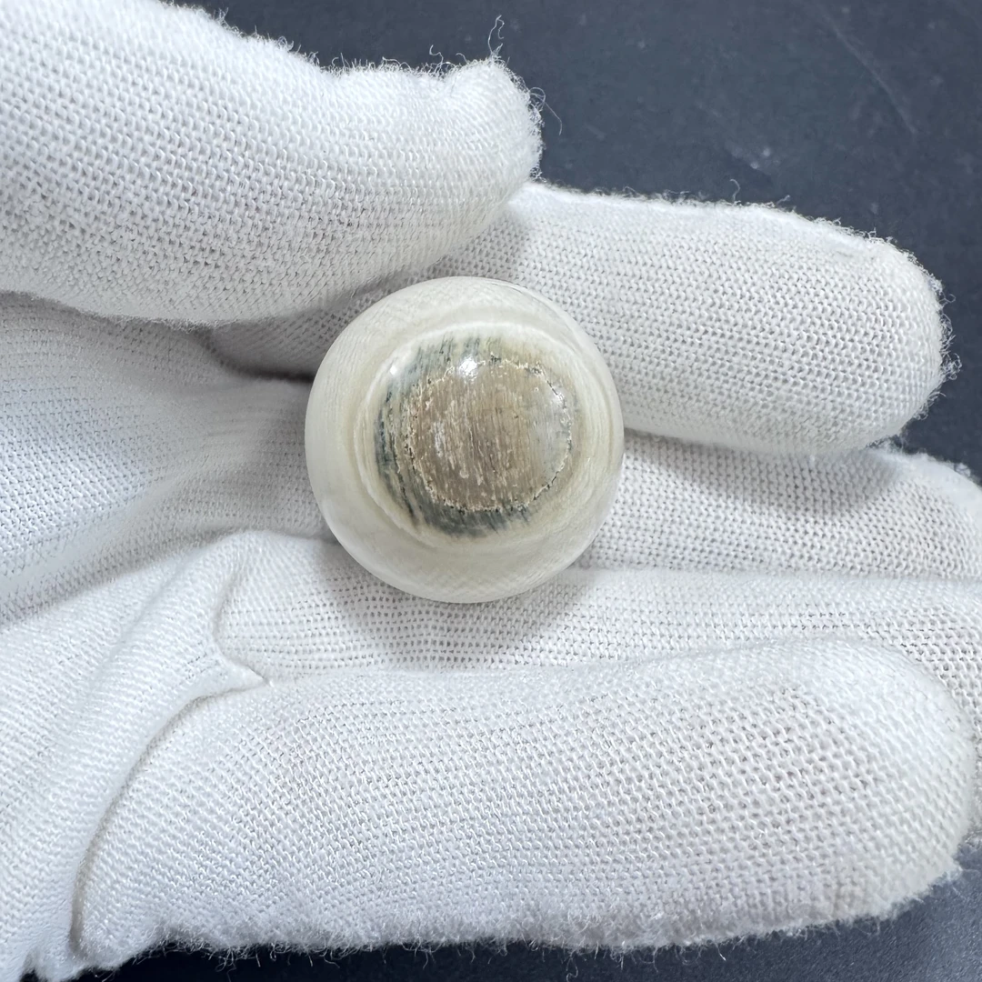 【猛犸兄弟】DZ0199天然猛犸象牙佛珠猛犸牙蓝眼睛26mm单珠