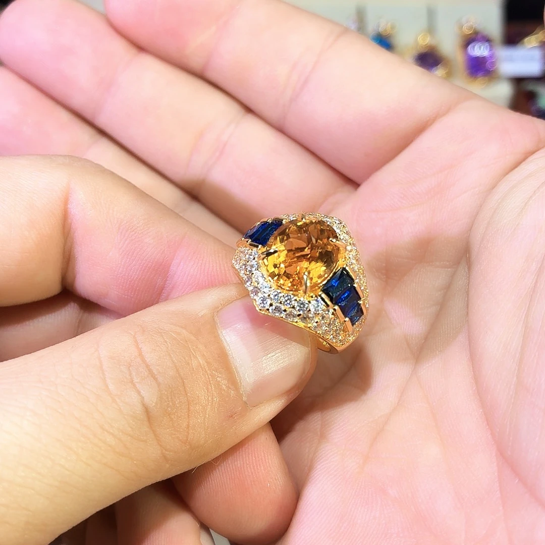 戒指水晶银S925镶嵌