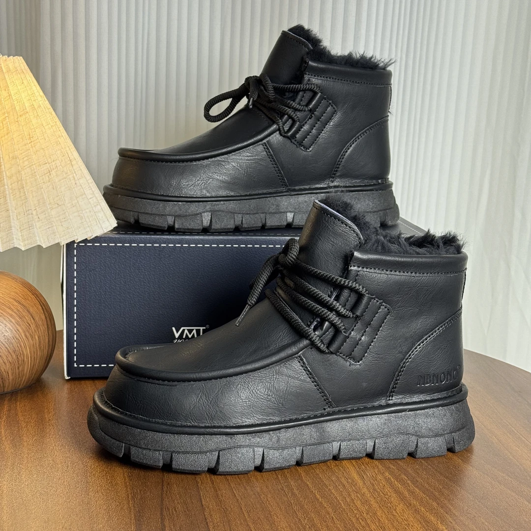 皮毛一体＋牛皮！好打理防水加厚特厚羊毛雪地靴老贝同款东北大棉鞋