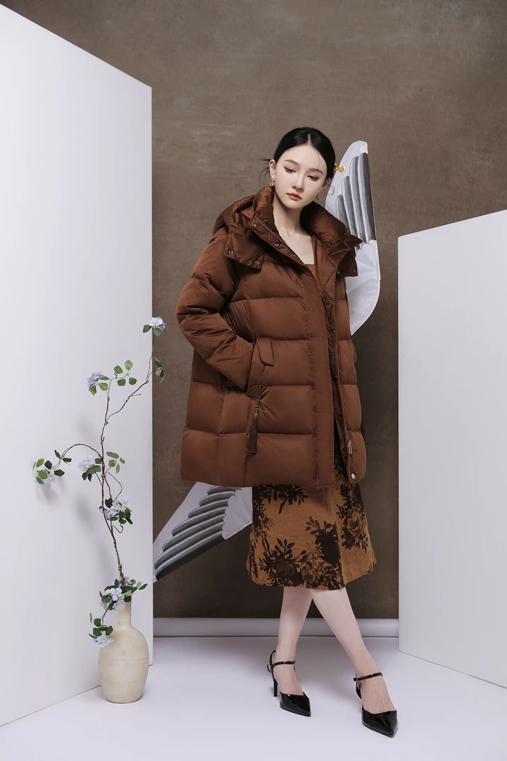 【索侖莎】衣长84 冬季新款新中式中长款鹅绒服 580