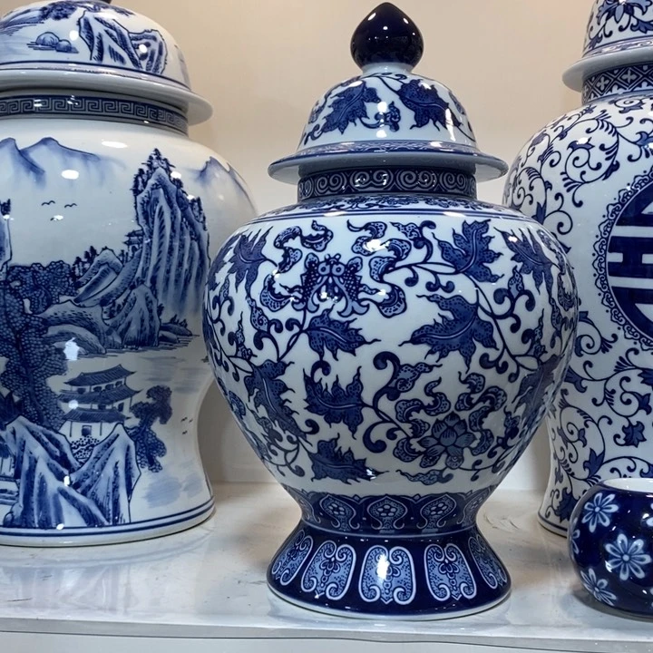 【闪购商品】摆件锦****》陶瓷将军罐摆件，一对