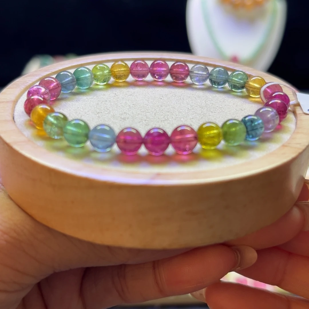 未镶嵌碧玺手链彩虹6.6mm