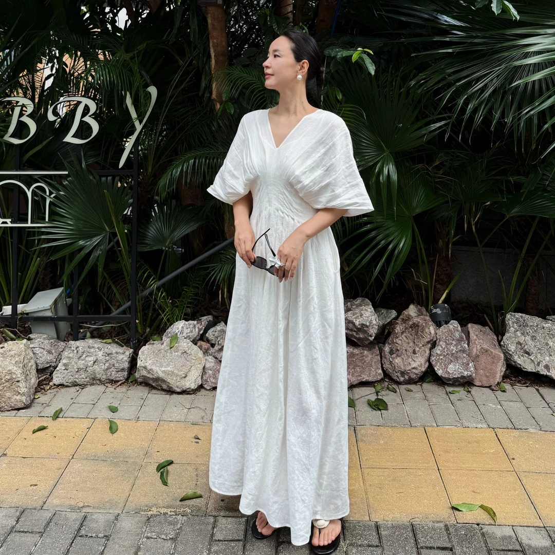 Roman 曼姐专属 白色轻奢优雅连衣裙