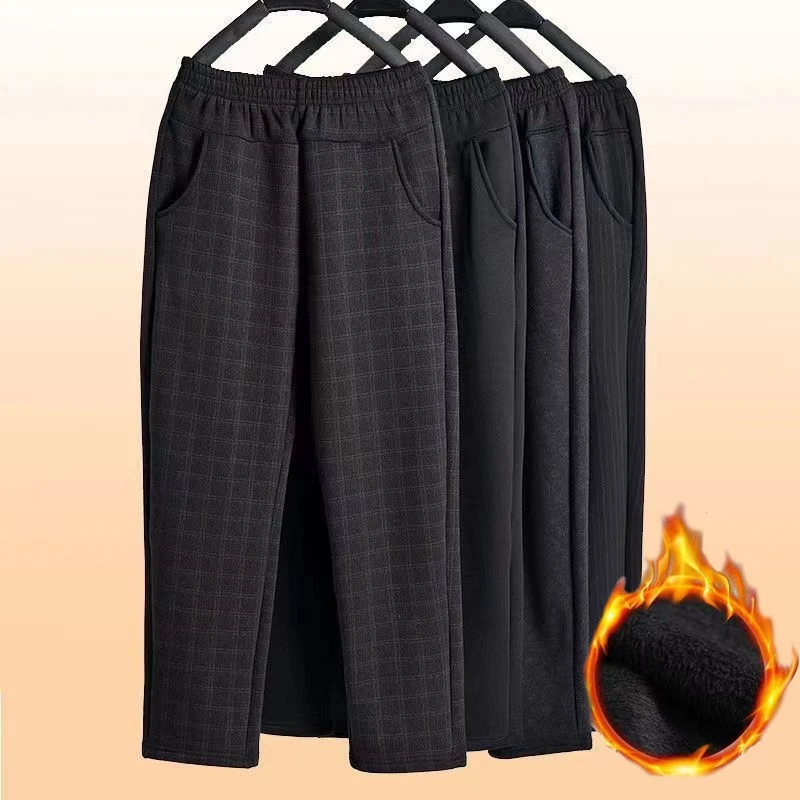 裤子女士新款裤子加绒裤子妈妈款裤子秋冬妈妈裤奶奶裤送长辈大码