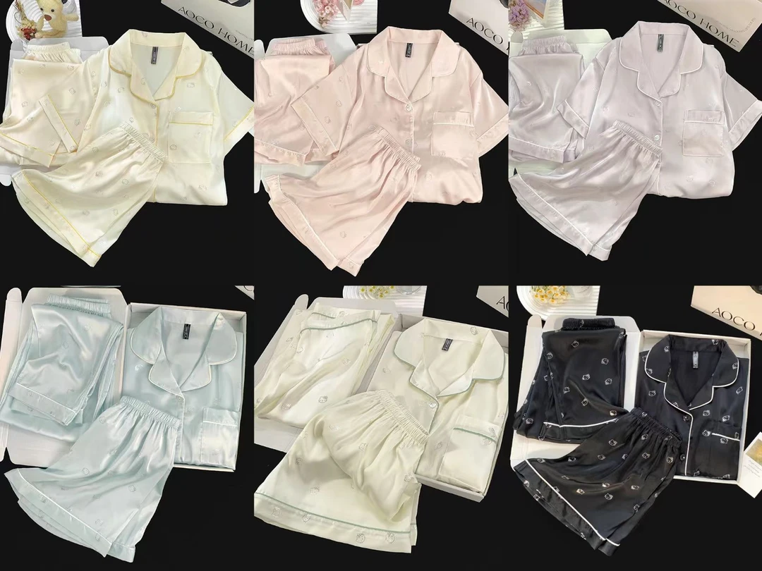 1号链接091-192【清仓捡漏】短袖三件套女款高端冰雪丝装家居服睡衣
