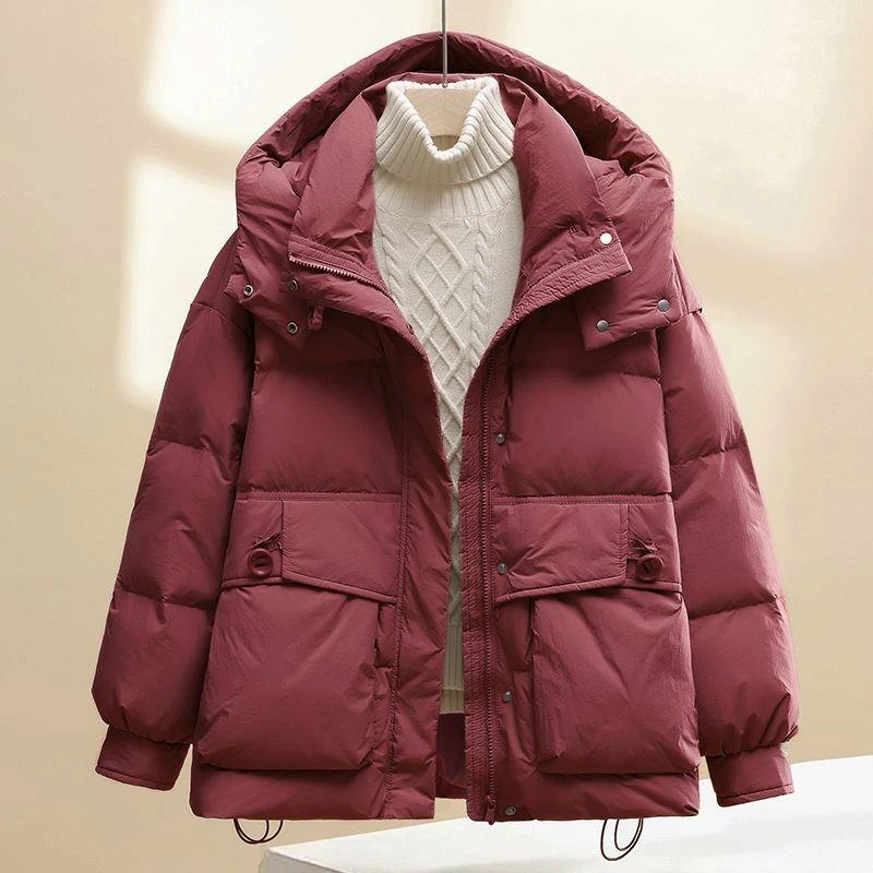 棉服女短款2025冬季新款韩版宽松连帽棉衣加厚洋气外套百搭棉袄潮