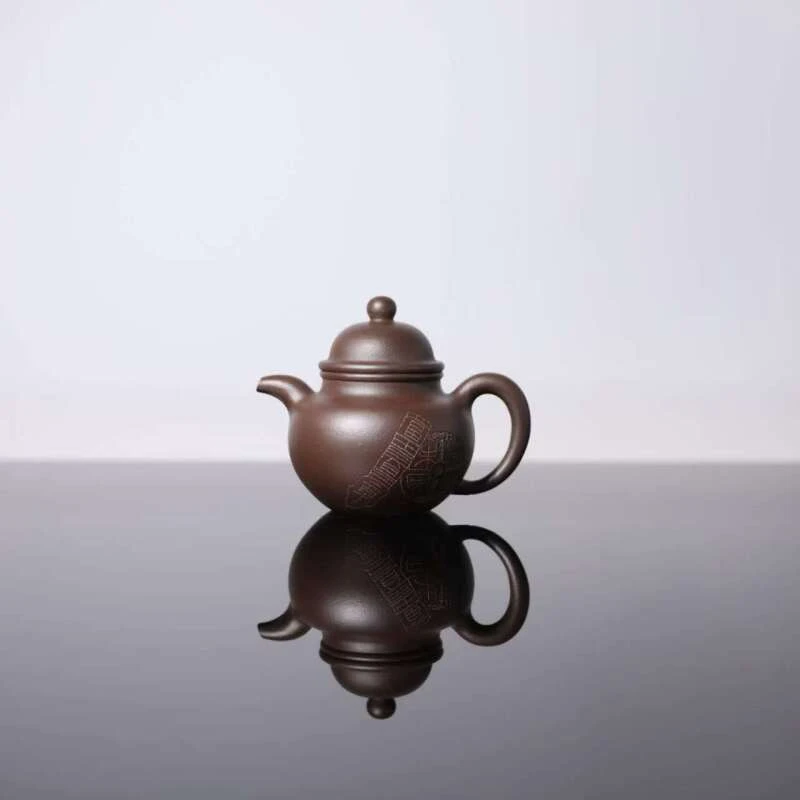 【前墅龙窑丨掇球】许法良·羡砂 紫泥 约160cc 紫砂壶