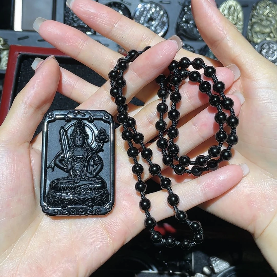 【闪购商品】未镶嵌黑曜岩套链魔****伯