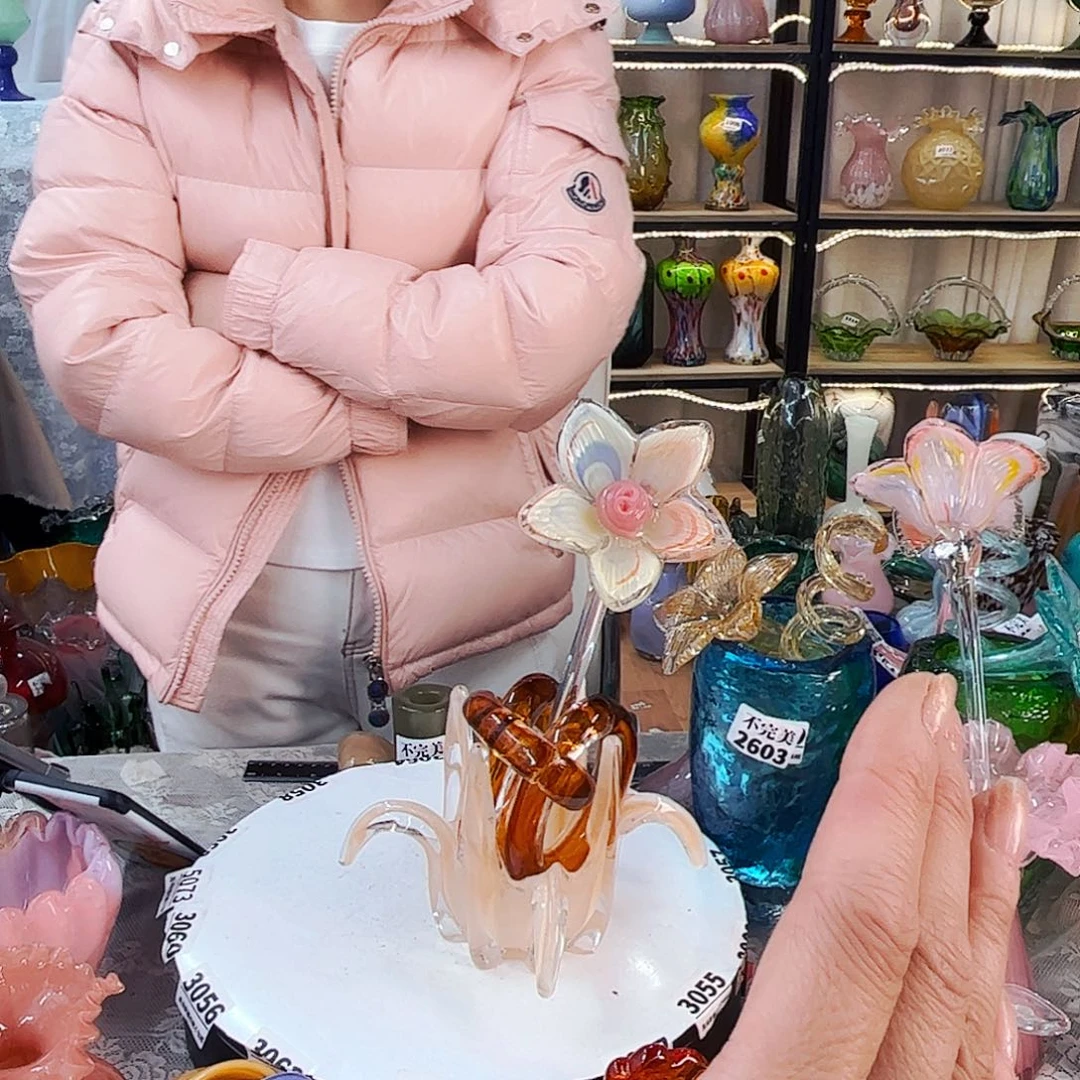 一套1花1链1瓶家悦琉璃工艺品